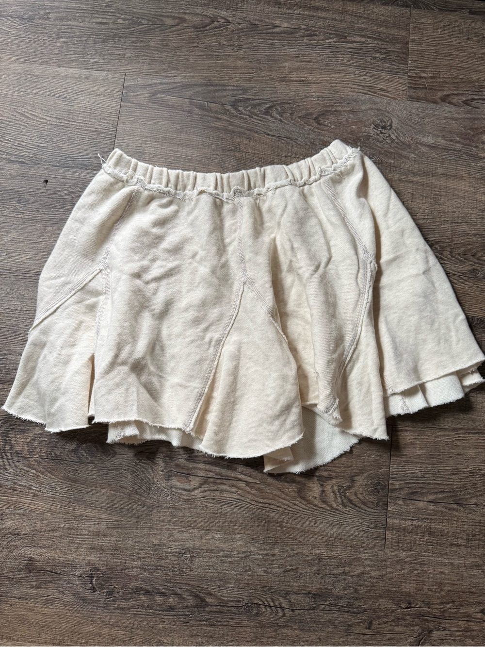 aerie Cream Tiered Circle Skirt with Flounced Panels